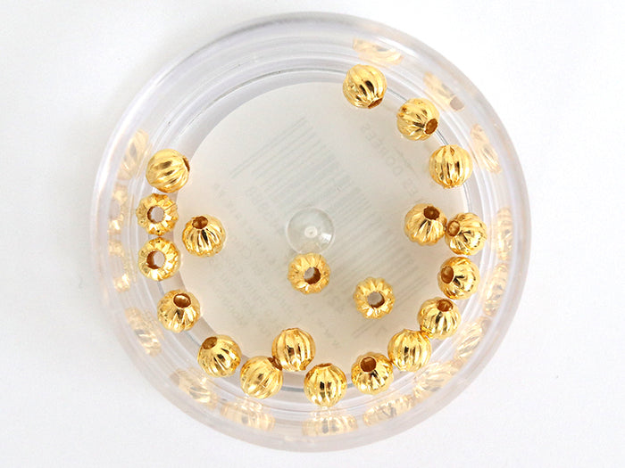 Achat Lot de 20 perles heishi intercalaire - Boule dorée 4 x 3 mm