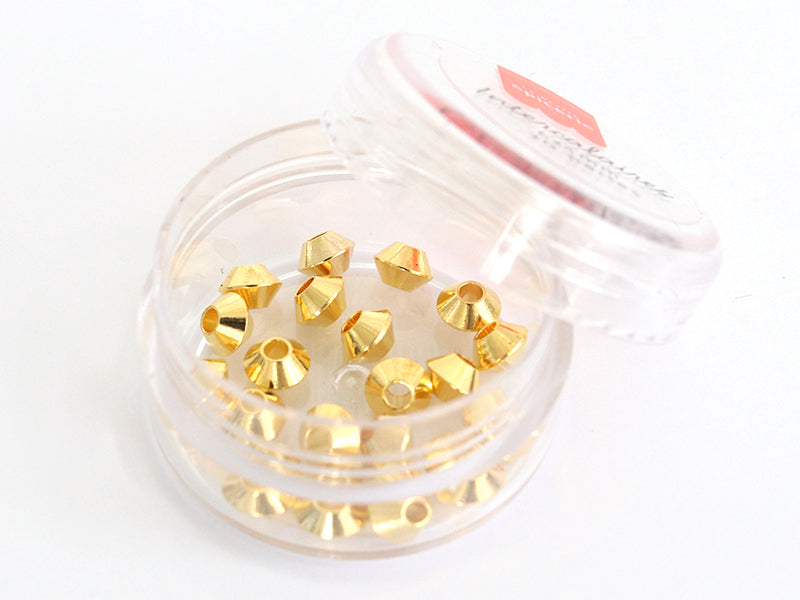 Achat Lot de 20 perles heishi intercalaire - Toupie dorée 6x4mm
