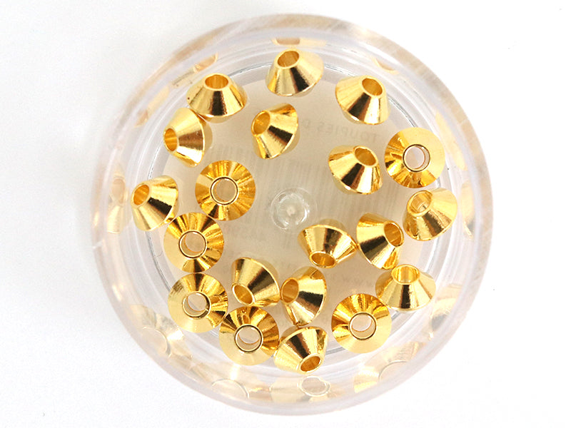 Achat Lot de 20 perles heishi intercalaire - Toupie dorée 6x4mm