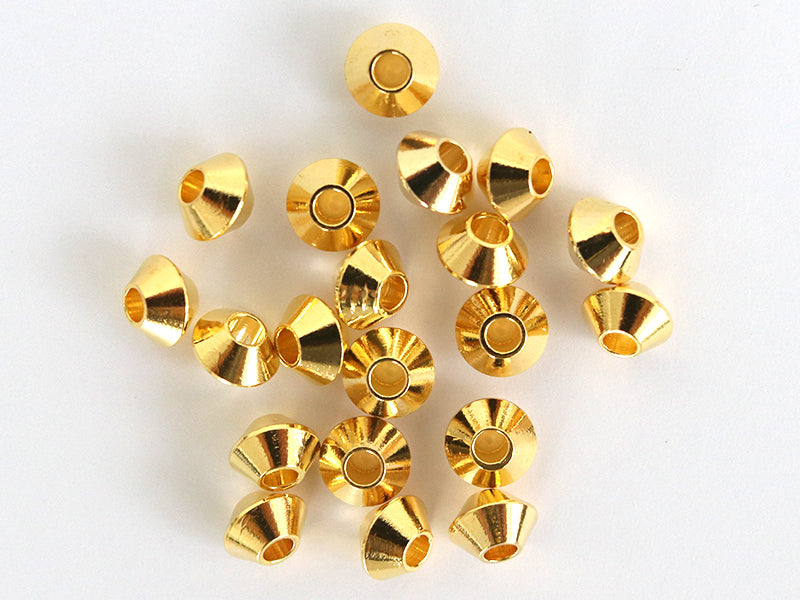 achat Lot de 20 perles heishi intercalaire - Toupie dorée 6x4mm