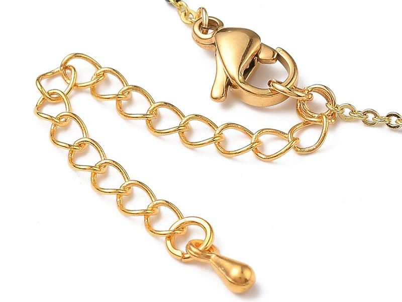 achat Bracelet chaînette émaillée à petits points noirs - 18,5 cm - doré à l'or fin 18K