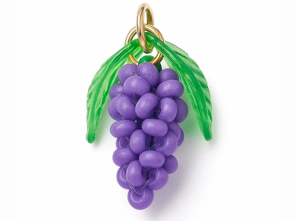 achat Breloque grappe de raisin en perles de verre