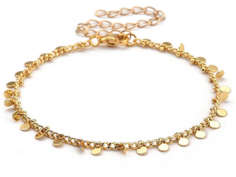 Achat Bracelet à breloque - 19 cm - Acier inoxydable couleur or