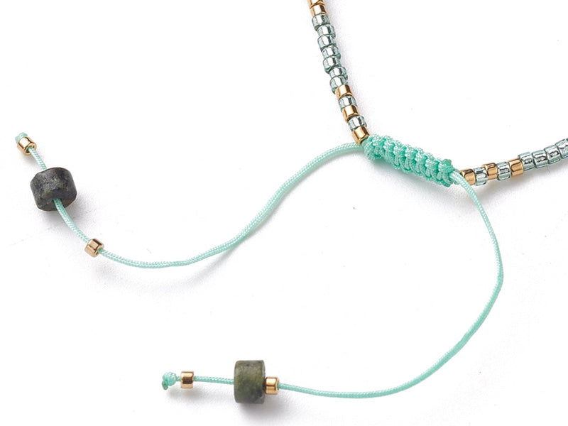 achat Bracelet fin - perles de jaspe et aventurine - taille ajustable