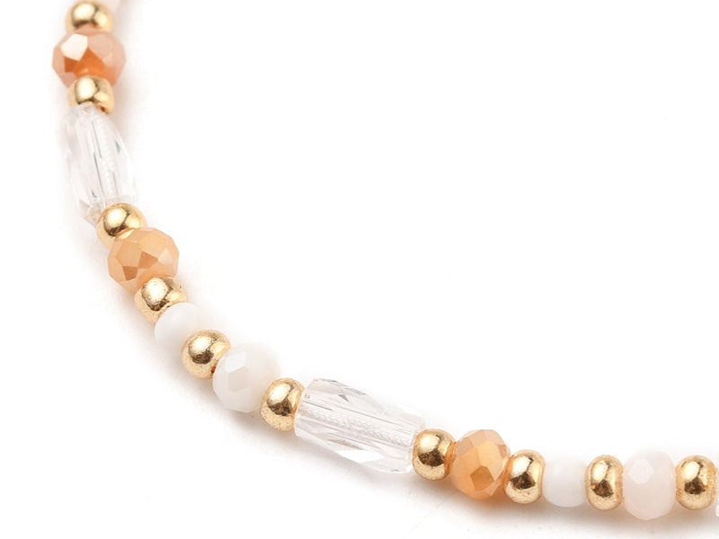 achat Bracelet fin en perles de verre - rose - taille ajustable