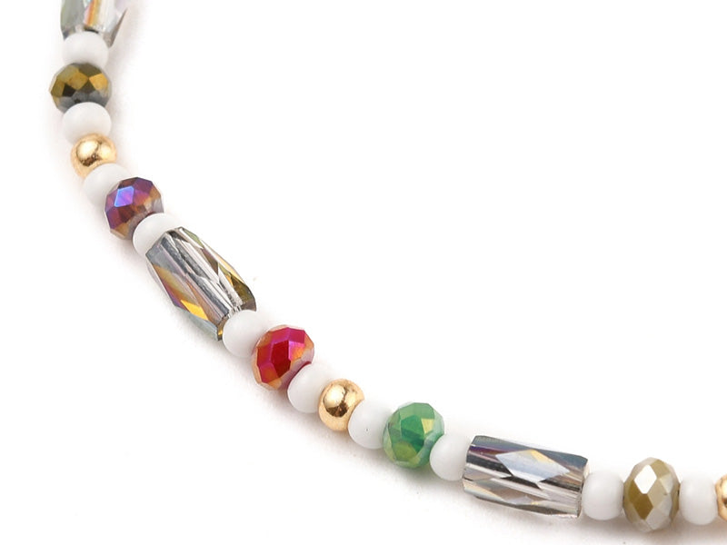 achat Bracelet fin en perles de verre - multicolore - taille ajustable