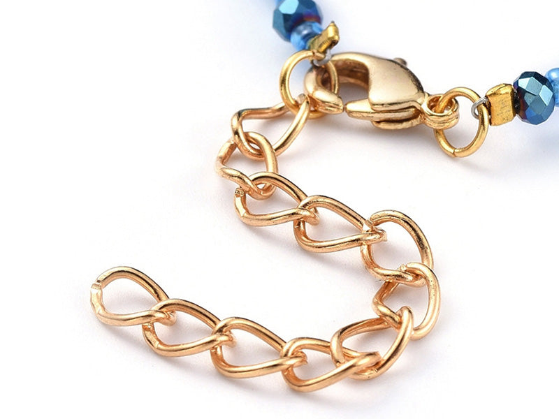 achat Bracelet à perles de verre - bleu irisé