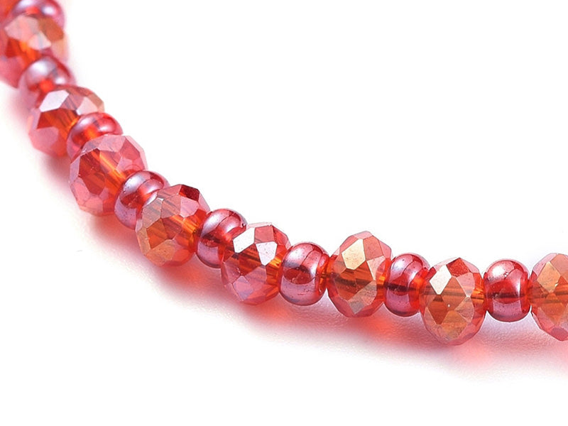 Achat Bracelet à perles de verre - rouge irisé