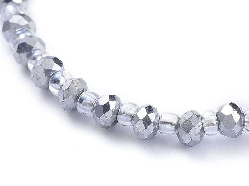 achat Bracelet à perles de verre - bleu irisé
