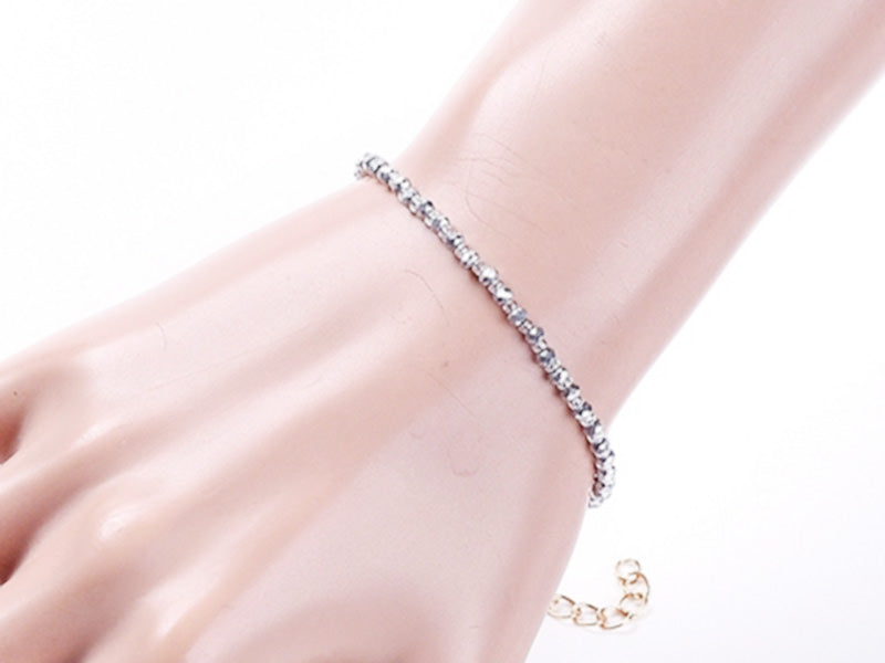 achat Bracelet à perles de verre - bleu irisé