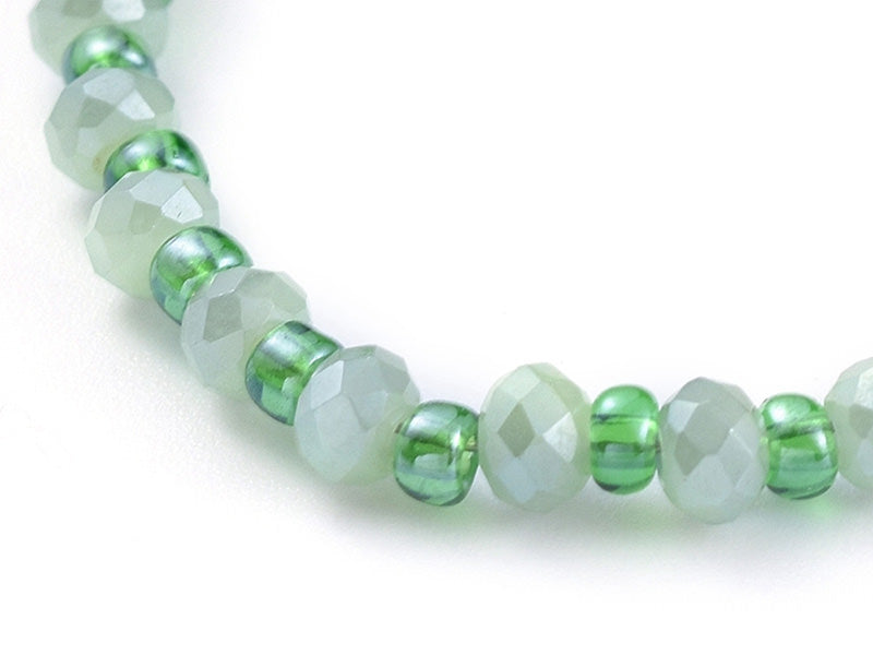 Achat Bracelet à perles de verre - vert irisé