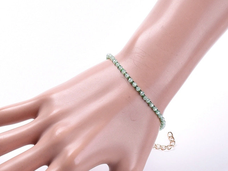 achat Bracelet à perles de verre - vert irisé