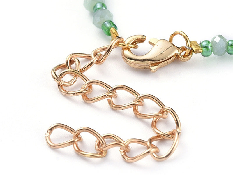 achat Bracelet à perles de verre - vert irisé