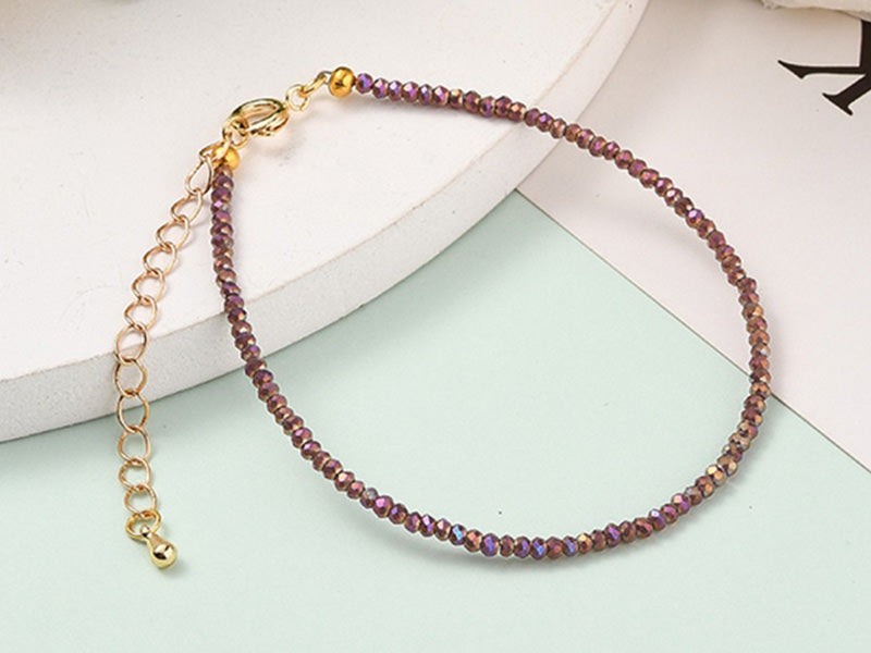 achat Bracelet en perles facétées - marron