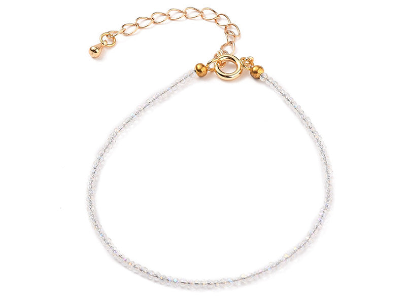 Achat Bracelet en perles facétées - blanc irisé