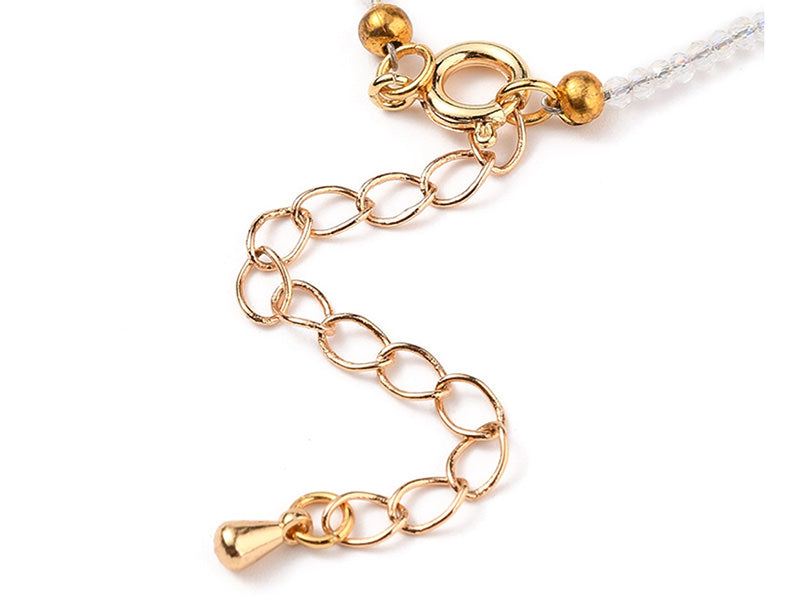 achat Bracelet en perles facétées - blanc irisé