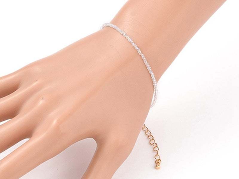 achat Bracelet en perles facétées - blanc irisé