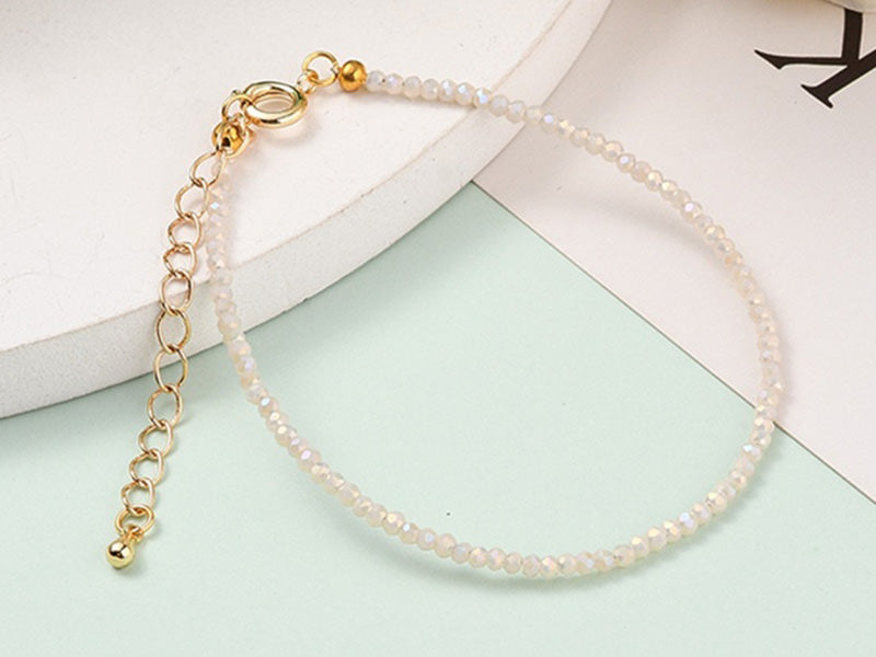 achat Bracelet en perles facétées - rose brume