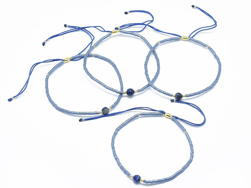 achat Bracelet en perles miyuki et lapis lazuli naturel - ajustable