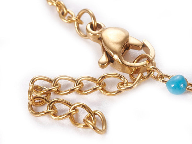 achat Bracelet avec œil bleu porte bonheur -  émaillé - acier 304