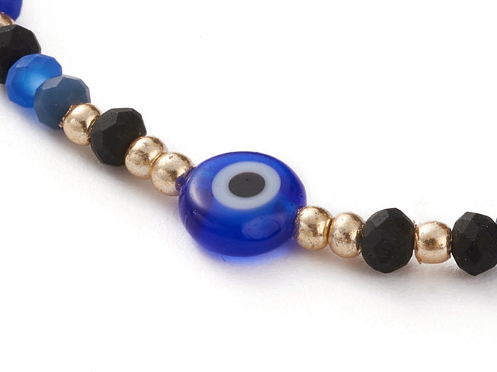 Achat Bracelet perles œil bleu - porte bonheur - taille ajustable