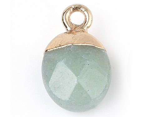 Achat Pendentif en pierre naturelle - Aventurine verte - ovale - 15 x 8 mm