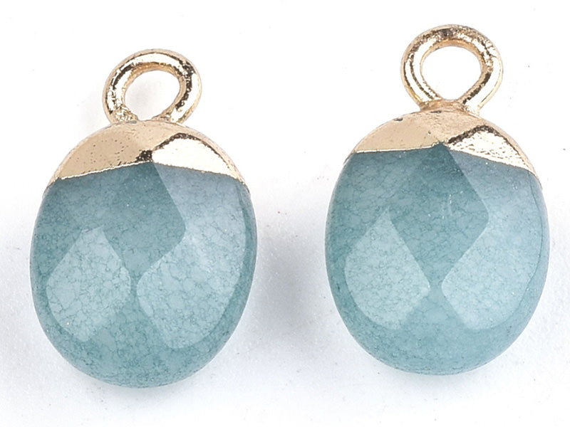 achat Pendentif en pierre naturelle -  Jade Bleu - ovale - 15 x 8 mm
