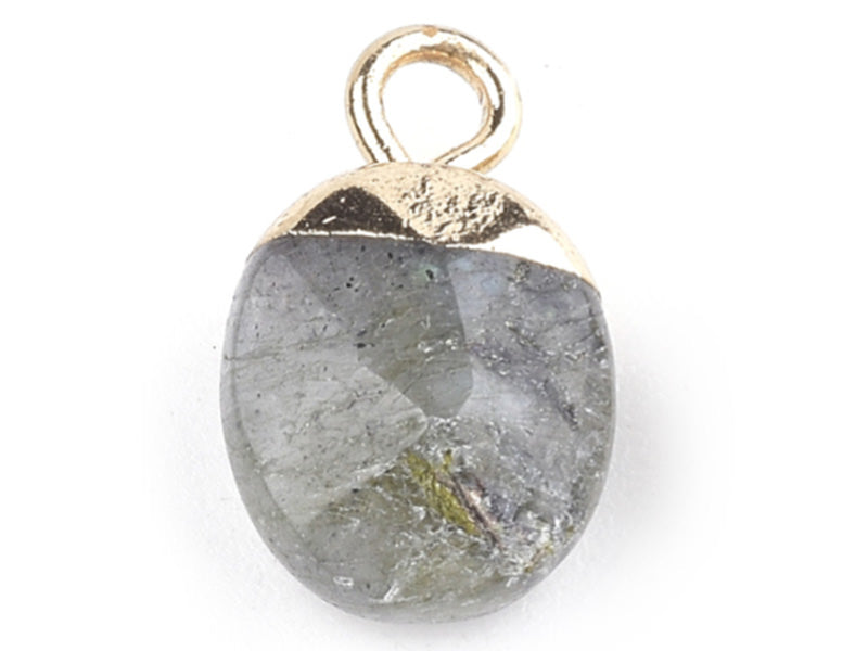 Achat Pendentif en pierre naturelle -  Labradorite - ovale - 15 x 8 mm
