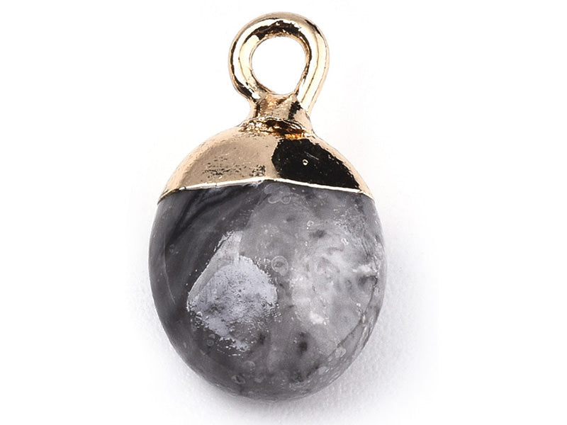 Achat Pendentif en pierre naturelle -  pierre picasso - ovale - 15 x 8 mm