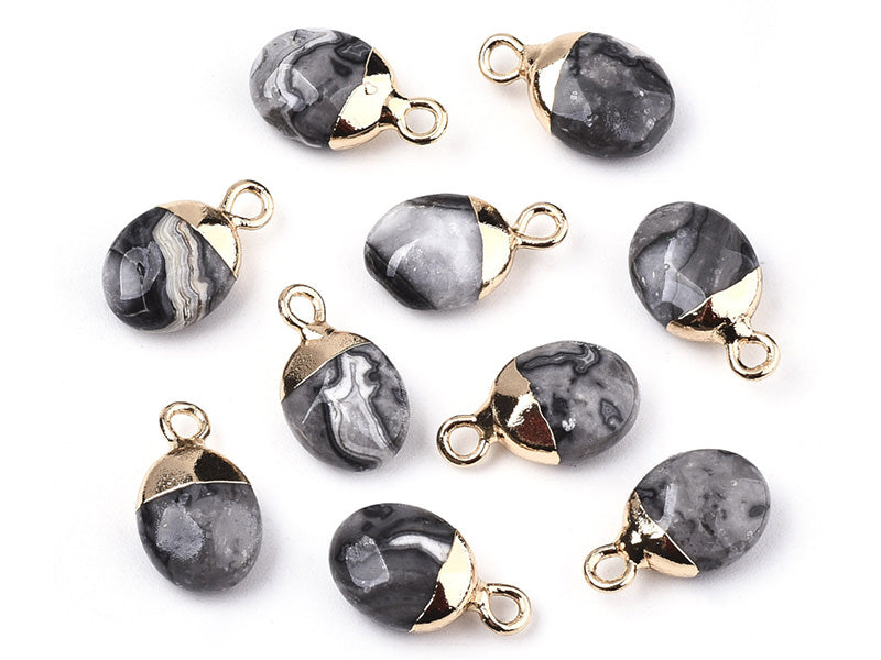achat Pendentif en pierre naturelle -  pierre picasso - ovale - 15 x 8 mm