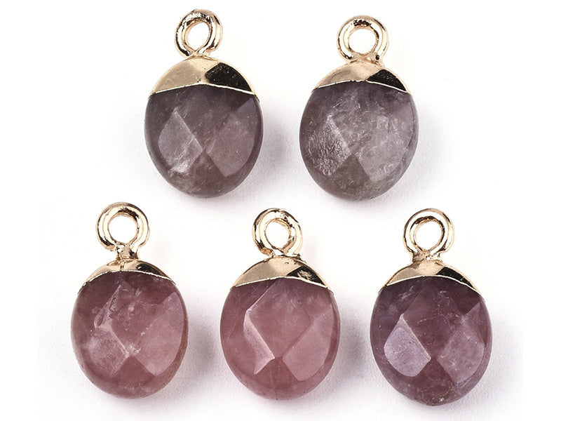 achat Pendentif en pierre naturelle -  quartz cerise - ovale - 15 x 8 mm