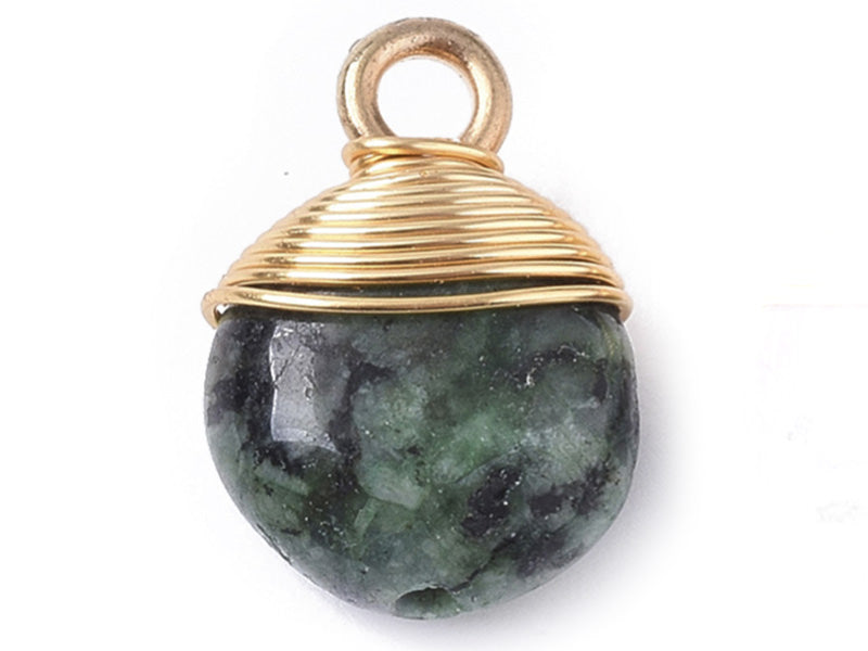 Achat Pendentif en pierre naturelle - rubis sur Zoïsite / Anyolite  - rond - 15 x 11 mm