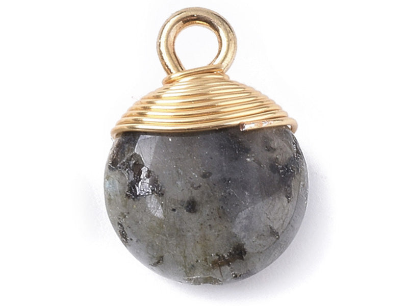 Achat Pendentif en pierre naturelle - Labradorite - rond - 15 x 11 mm