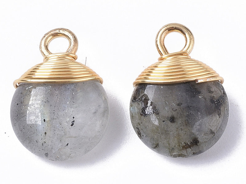 Achat Pendentif en pierre naturelle - Labradorite - rond - 15 x 11 mm