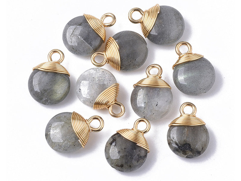 achat Pendentif en pierre naturelle - Labradorite - rond - 15 x 11 mm