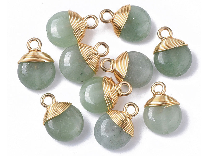 achat Pendentif en pierre naturelle - Aventurine - rond - 15 x 11 mm