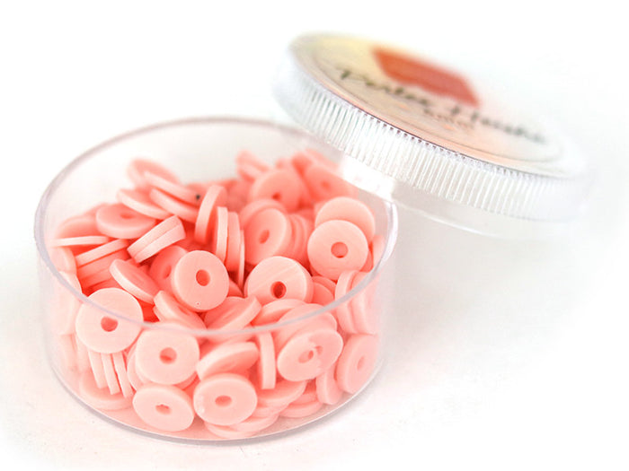 Achat Boite de perles rondelles heishi 6 mm - rose poudré