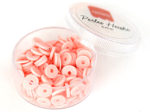 Achat Boite de perles rondelles heishi 6 mm - rose poudré