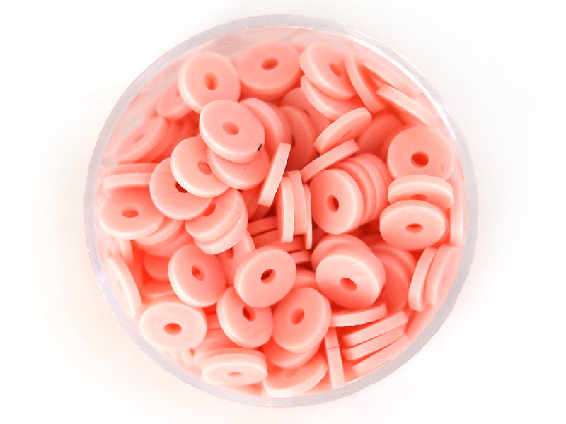 achat Boite de perles rondelles heishi 6 mm - rose poudré