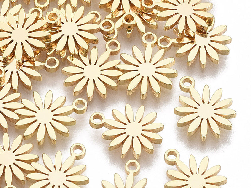 achat Pendentif mini paquerette - doré à l'or fin