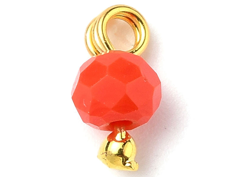 Achat 10 pendentifs / breloques  -  perles multicolores à facettes - 4 mm