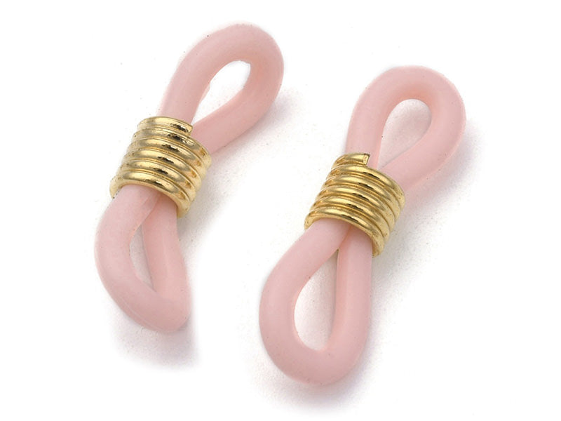 Achat 10 embouts pour cordon à lunettes - rose et doré