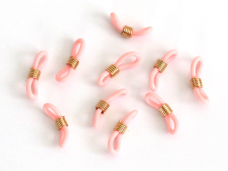 achat 10 embouts pour cordon à lunettes - rose et doré