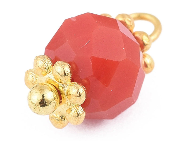 Achat 10 pendentifs / intercalaires -  perles multicolores à facettes - 6 mm