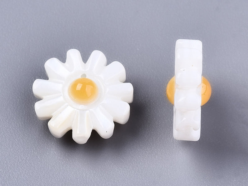 Achat Perle paquerette en nacre véritable - 10 mm