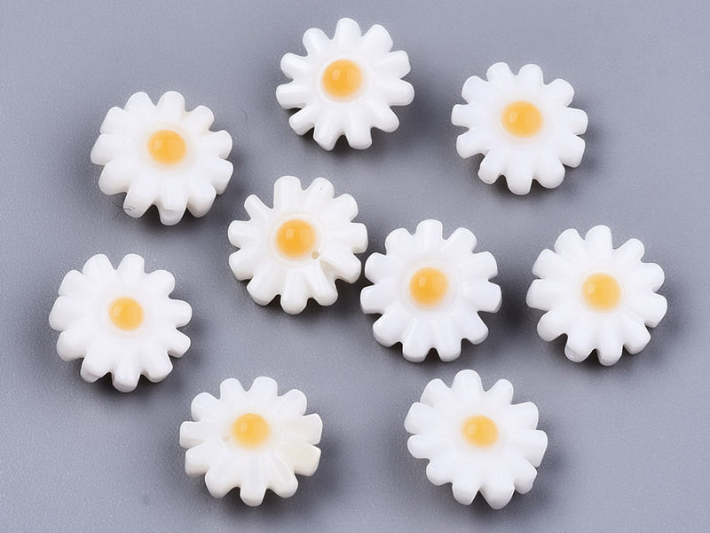 achat Perle paquerette en nacre véritable - 10 mm