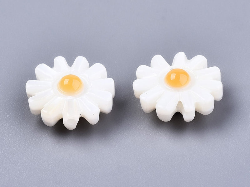 achat Perle paquerette en nacre véritable - 10 mm