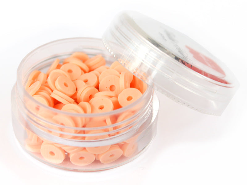 Achat Boite de perles rondelles heishi 6 mm - orange pâle abricot