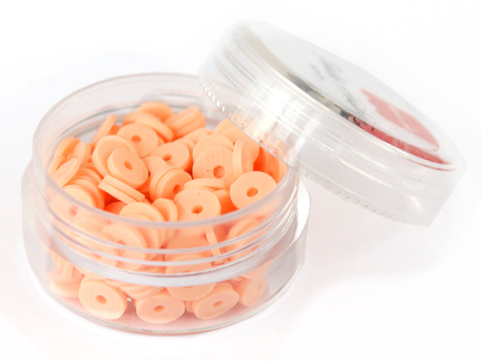 Achat Boite de perles rondelles heishi 6 mm - orange pâle abricot