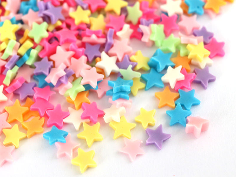 Achat Confettis en pâte polymère - étoiles couleur vives   - 10 grammes